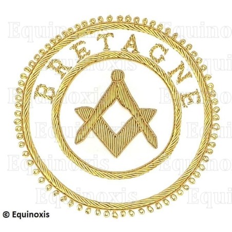Badge / Macaron GLNF – Grande tenue provinciale – Assistant Grand Maître – Bretagne – Brodé main